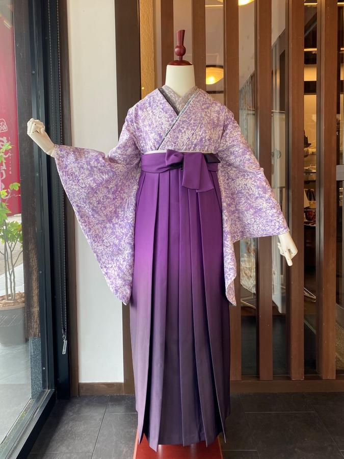 紫袴　小花袴　シンプル袴