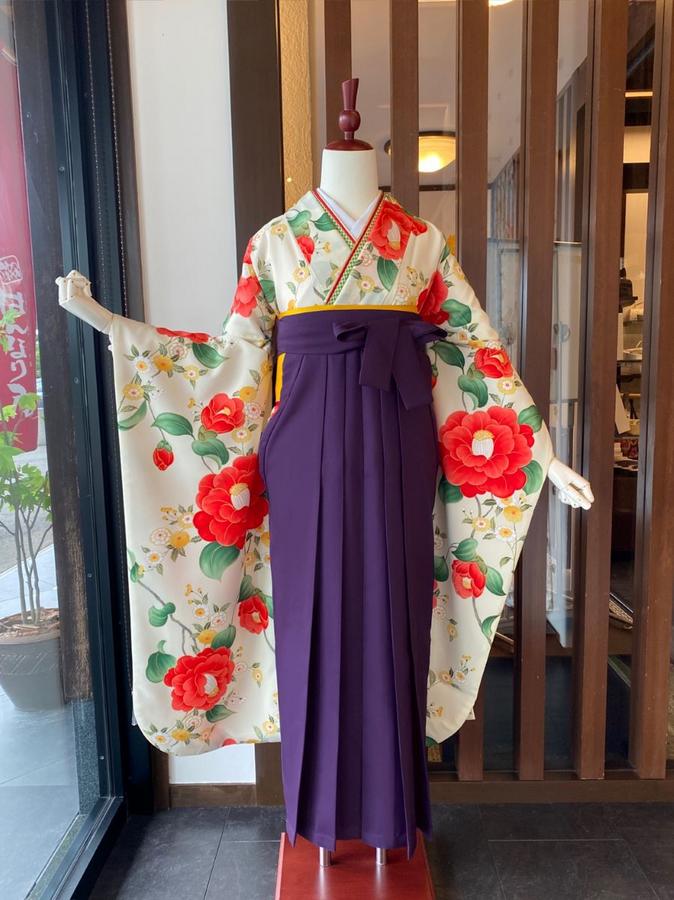 レトロ袴　椿袴　紫袴